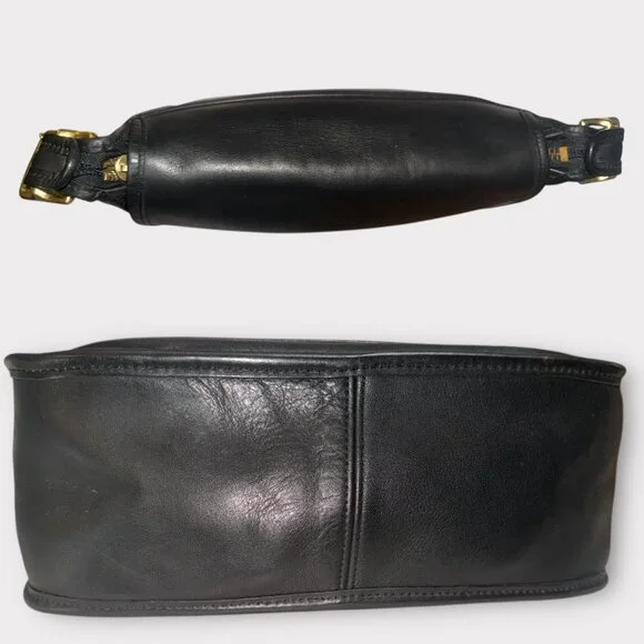 VTG Coach Patricia Legacy Bag 9951 Black Leather Brass Convertible Y2K USA + Tag - Picture 8 of 15